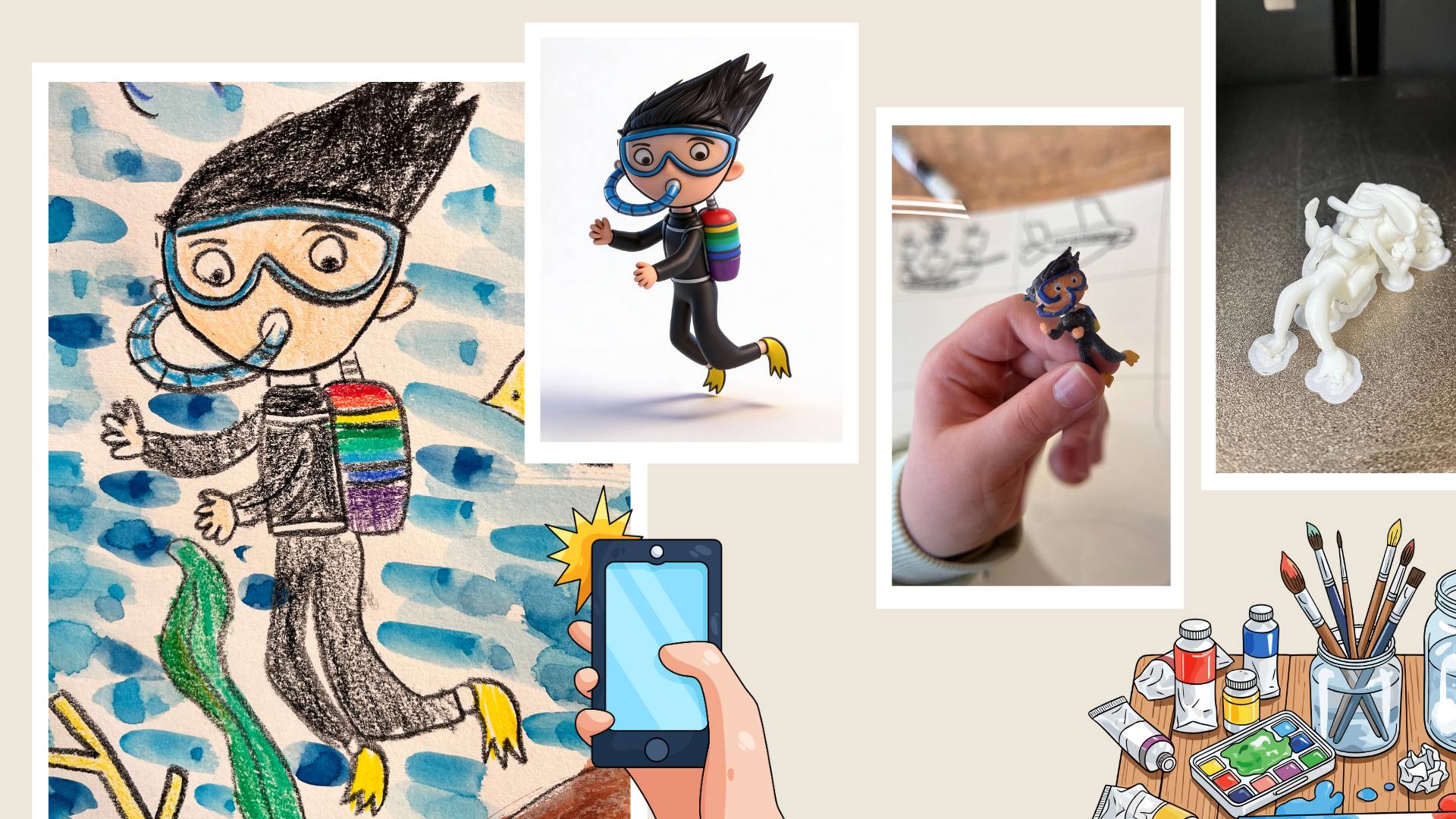 Turn Your Child’s Character Drawing into a 3D Figure